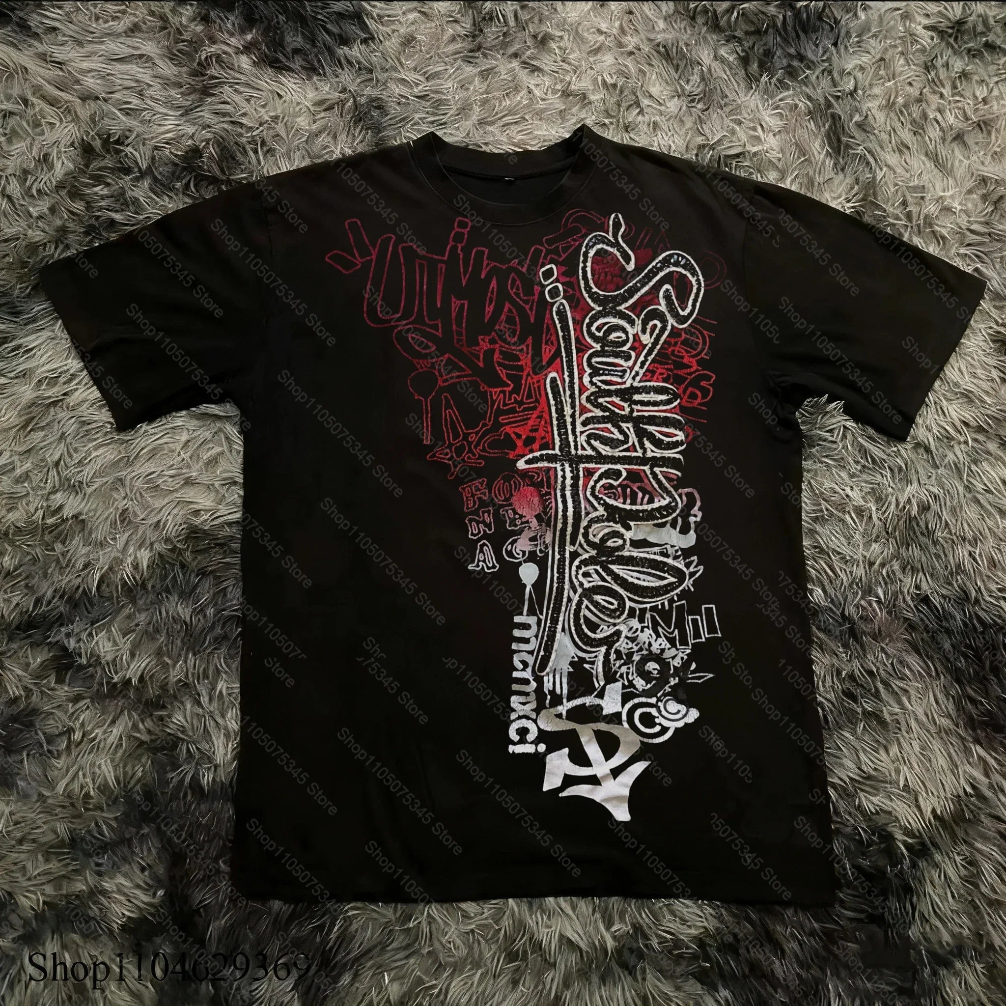 Cheap T-shirt Jerseys Classic Y2K Gothic Style T-shirt Print Oversized T Shirt High Street Shirts Gothic Round Neck Cotton Tops New Mens Women T Shirt