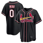 Kooe St. Louis Cardinals #0 Masyn Winn Player Black Carbon Fashio Game Stitched Jerseys