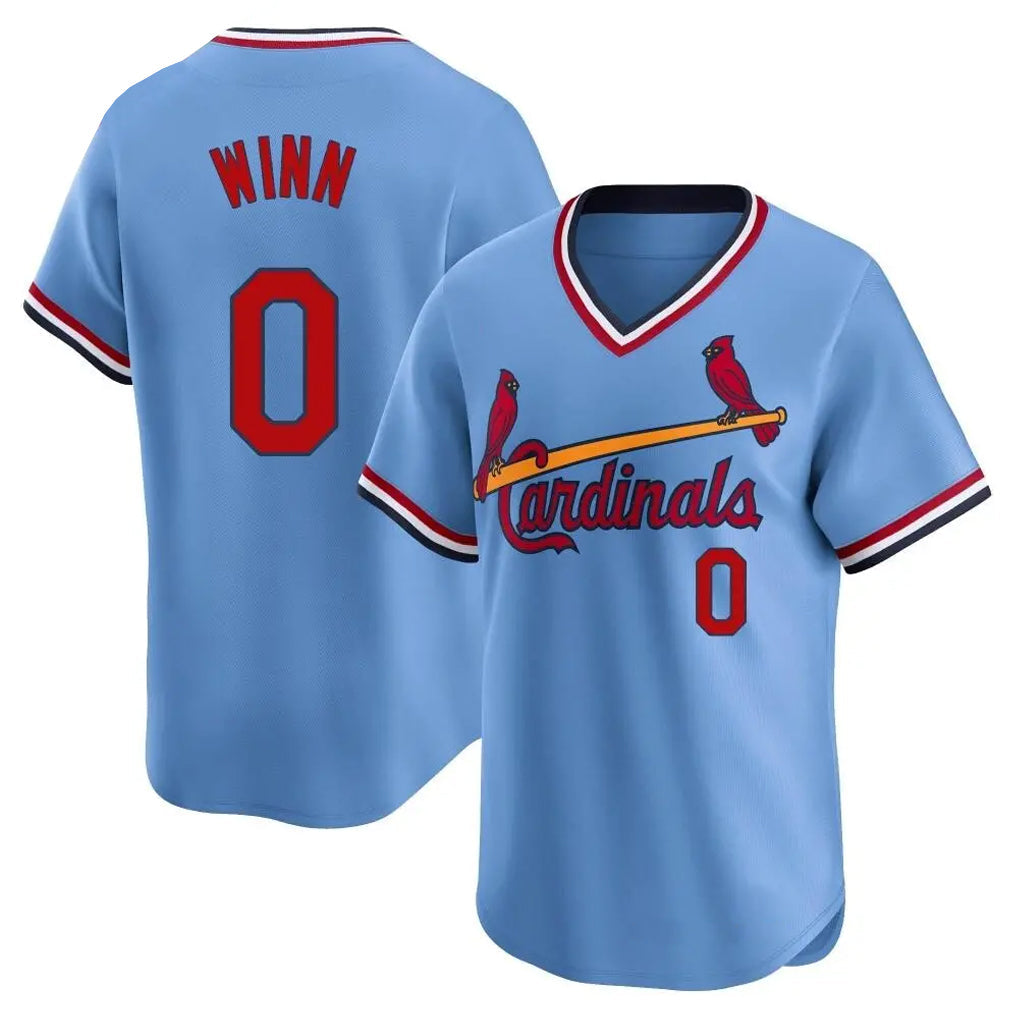 Kooe St. Louis Cardinals #0 Masyn Winn Player Light Blue City Connect Home T-shirt Stitched Jerseys