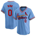 Kooe St. Louis Cardinals #0 Masyn Winn Player Light Blue City Connect Home T-shirt Stitched Jerseys