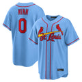 Kooe St. Louis Cardinals #0 Masyn Winn Player Light Blue  Home Game Stitched Jerseys