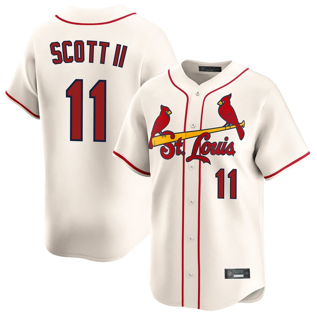 Kooe St. Louis Cardinals #11 Victor Scott II Player Cream Home Limited Stitched Jerseys