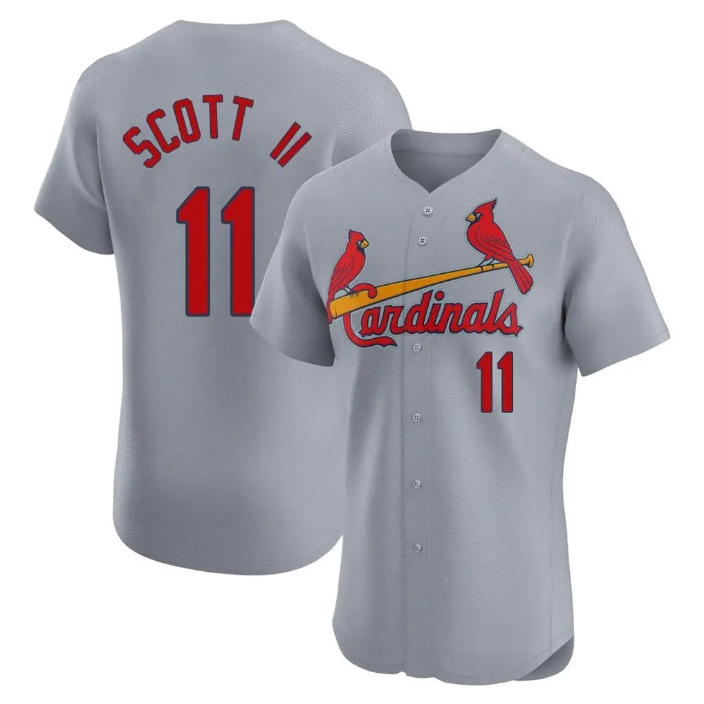Kooe St. Louis Cardinals #11 Victor Scott II Player Gray Home Limited Elite Stitched Jerseys