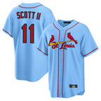 Kooe St. Louis Cardinals #11 Victor Scott II Player Light Blue Home Game Stitched Jerseys