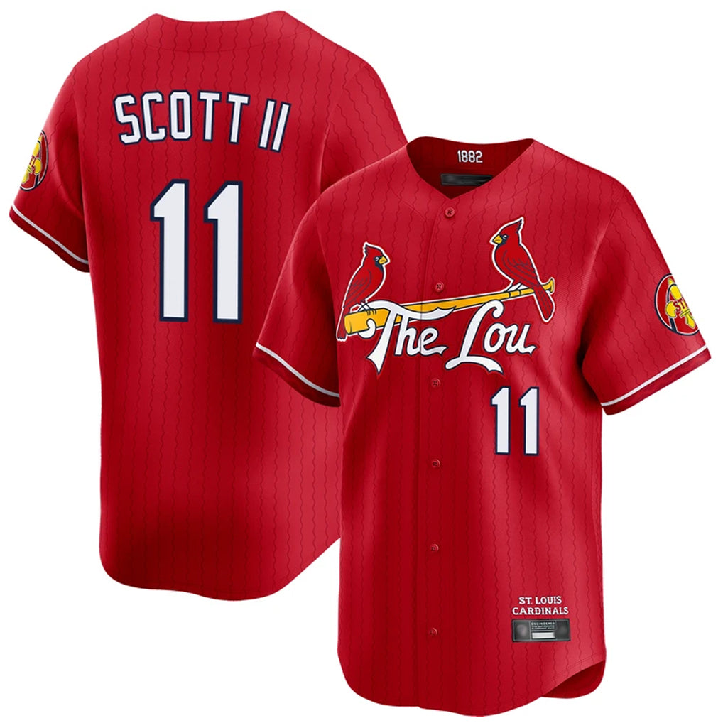 Kooe St. Louis Cardinals #11 Victor Scott II Player Red City Connect Limited Stitched Jerseys