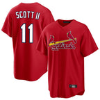Kooe St. Louis Cardinals #11 Victor Scott II Player Red Home Game Stitched Jerseys