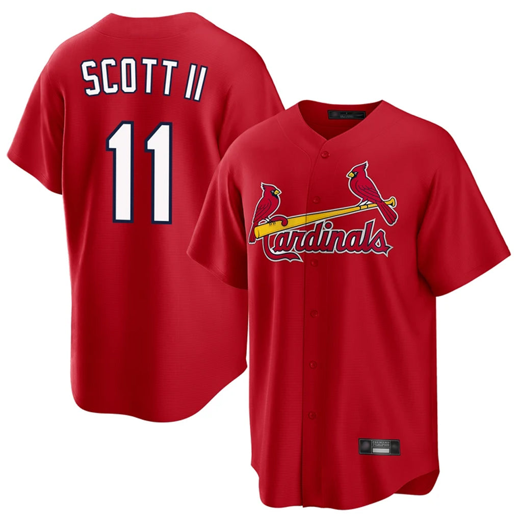 Kooe St. Louis Cardinals #11 Victor Scott II Player Red Home Game Stitched Jerseys