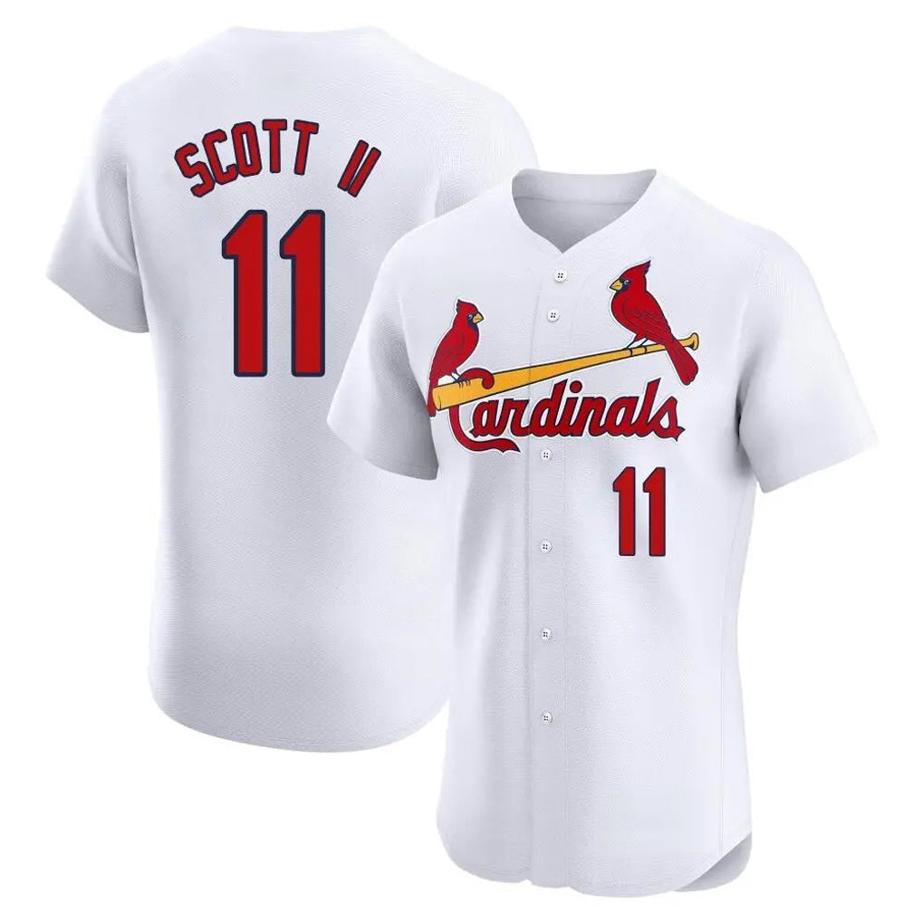 Kooe St. Louis Cardinals #11 Victor Scott II Player White Home Limited Elite Stitched Jerseys