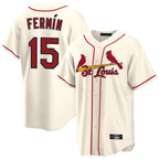 Kooe St. Louis Cardinals #15 Jose Fermin Player Cream Home Game Stitched Jerseys