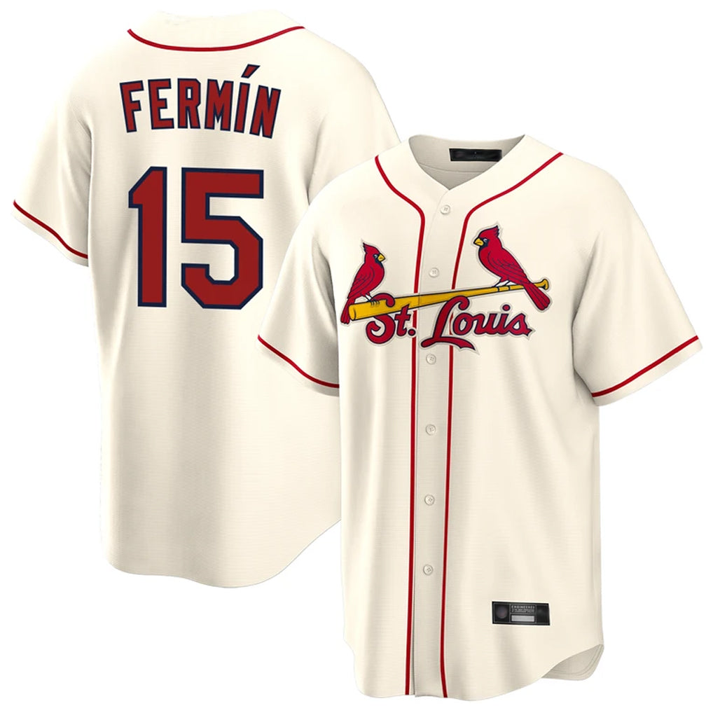 Kooe St. Louis Cardinals #15 Jose Fermin Player Cream Home Game Stitched Jerseys