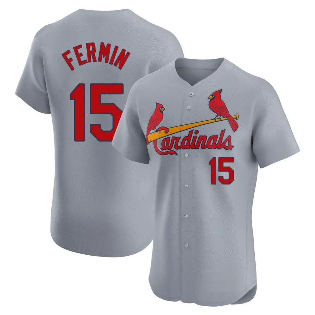 Kooe St. Louis Cardinals #15 Jose Fermin Player Gray Home Limited Elite Stitched Jerseys