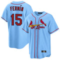 Kooe St. Louis Cardinals #15 Jose Fermin Player Light Blue Home Game Stitched Jerseys