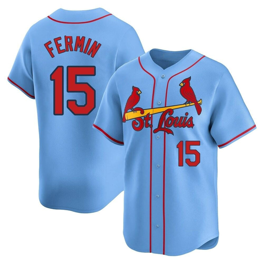 Kooe St. Louis Cardinals #15 Jose Fermin Player Light Blue Home Limited Stitched Jerseys