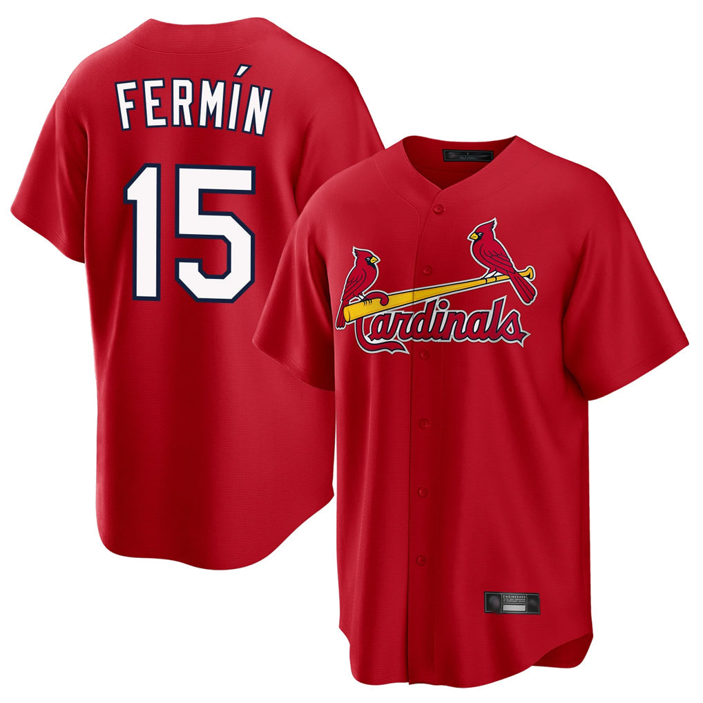 Kooe St. Louis Cardinals #15 Jose Fermin Player Red Home Game Stitched Jerseys
