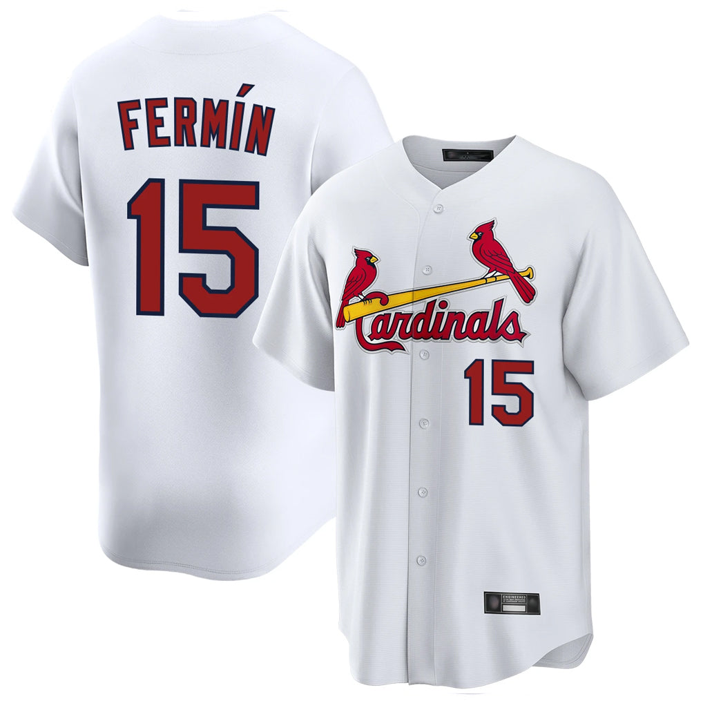 Kooe St. Louis Cardinals #15 Jose Fermin Player White Home Game Stitched Jerseys