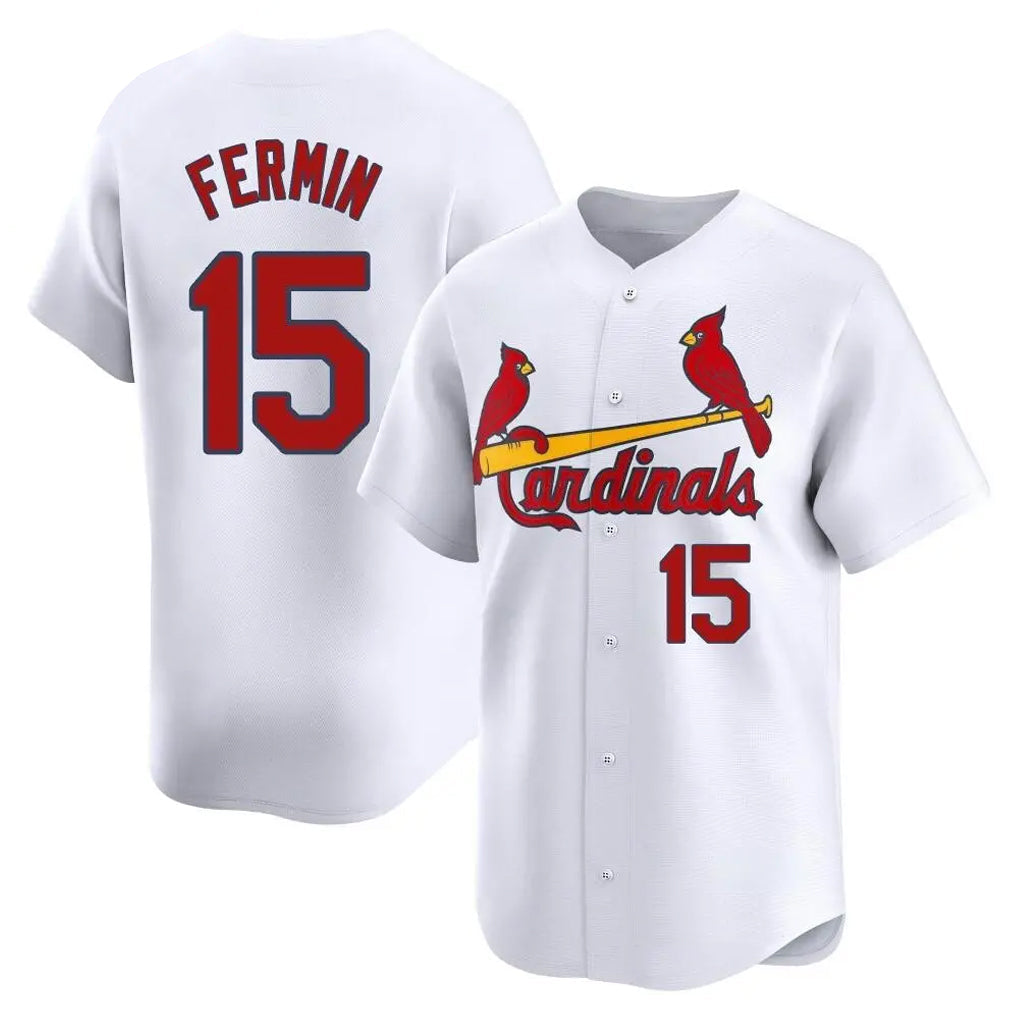 Kooe St. Louis Cardinals #15 Jose Fermin Player White Home Limited Stitched Jerseys