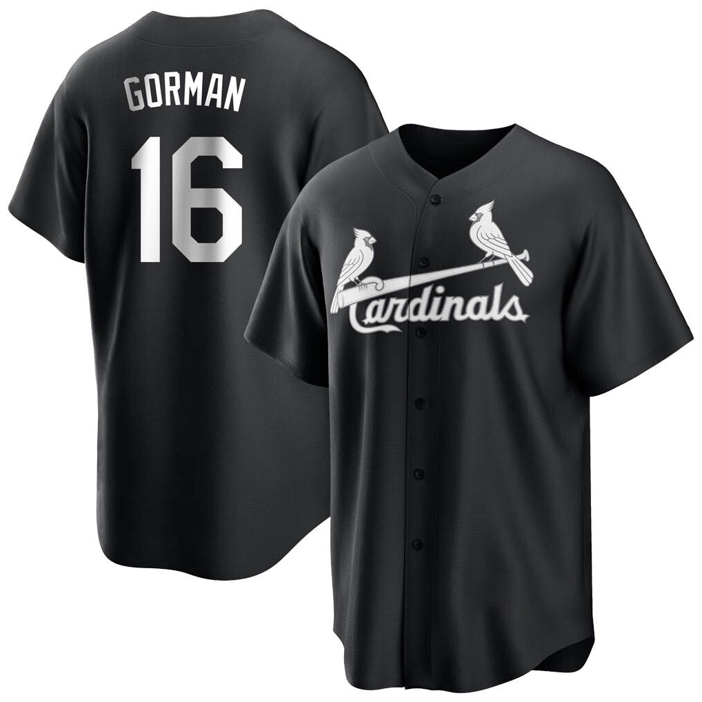 Kooe St. Louis Cardinals #16 Nolan Gorman Player Black City Connect Home Limited Stitched Jerseys