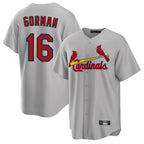 Kooe St. Louis Cardinals #16 Nolan Gorman Player Gray Home Game Stitched Jerseys
