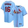 Kooe St. Louis Cardinals #16 Nolan Gorman Player Light Blue Home Game Stitched Jerseys