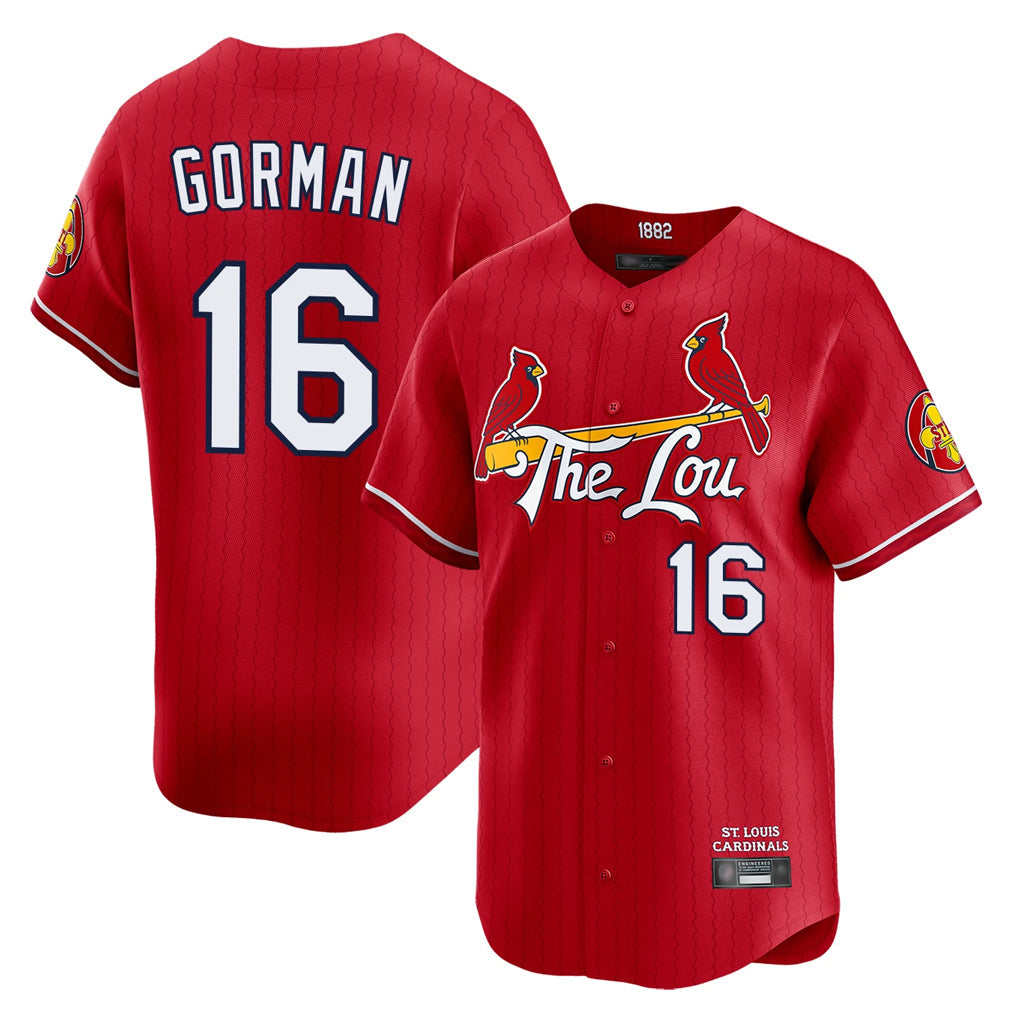 Kooe St. Louis Cardinals #16 Nolan Gorman Player Red City Connect Limited Stitched Jerseys