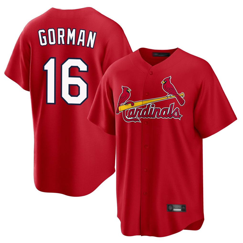 Kooe St. Louis Cardinals #16 Nolan Gorman Player Red Home Game Stitched Jerseys