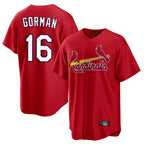 Kooe St. Louis Cardinals #16 Nolan Gorman Player Red Home Game Stitched Jerseys