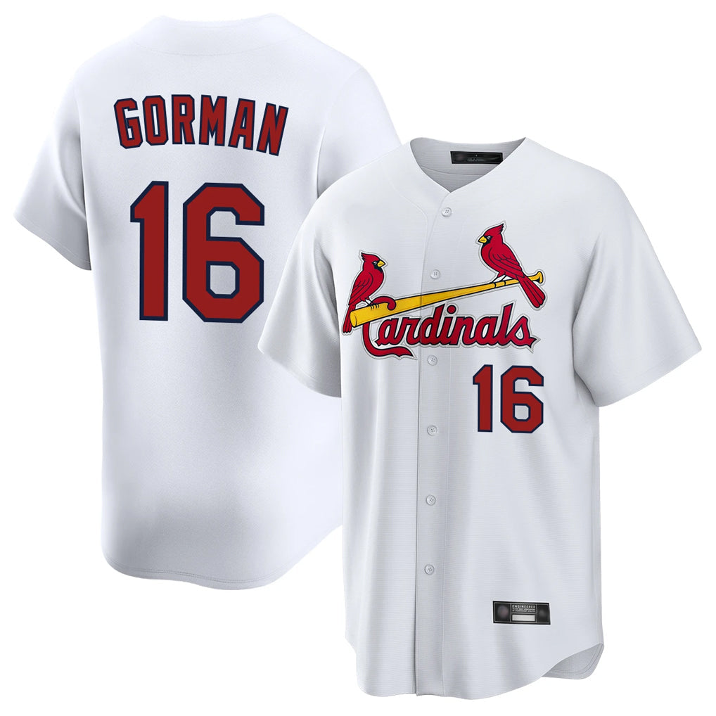 Kooe St. Louis Cardinals #16 Nolan Gorman Player White Home Game Stitched Jerseys