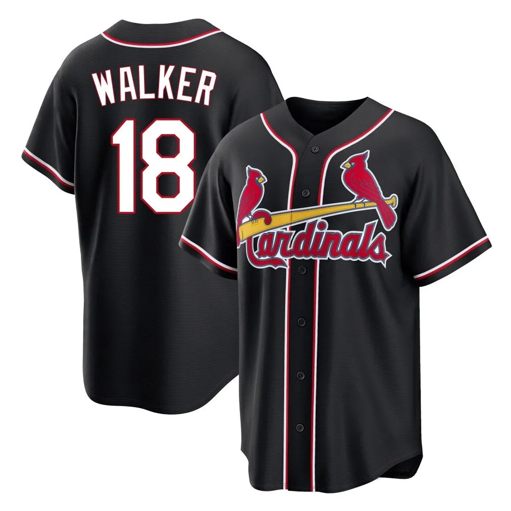 Kooe St. Louis Cardinals #18 Jordan Walker Player Black Carbon Fashio Game Stitched Jerseys