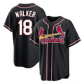 Kooe St. Louis Cardinals #18 Jordan Walker Player Black Carbon Fashio Game Stitched Jerseys