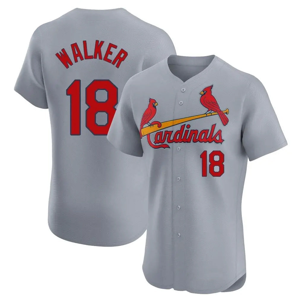 Kooe St. Louis Cardinals #18 Jordan Walker Player Gray Home Limited Elite Stitched Jerseys