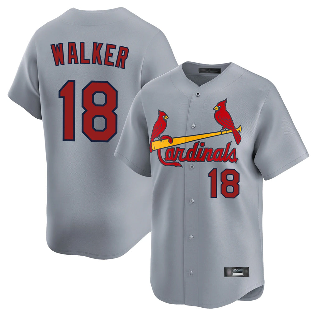 Kooe St. Louis Cardinals #18 Jordan Walker Player Gray Home Limited Stitched Jerseys