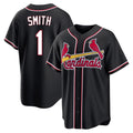 Kooe St. Louis Cardinals #1 Ozzie Smith Player Black Carbon Fashio Game Stitched Jerseys