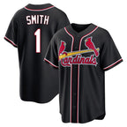 Kooe St. Louis Cardinals #1 Ozzie Smith Player Black Carbon Fashio Game Stitched Jerseys