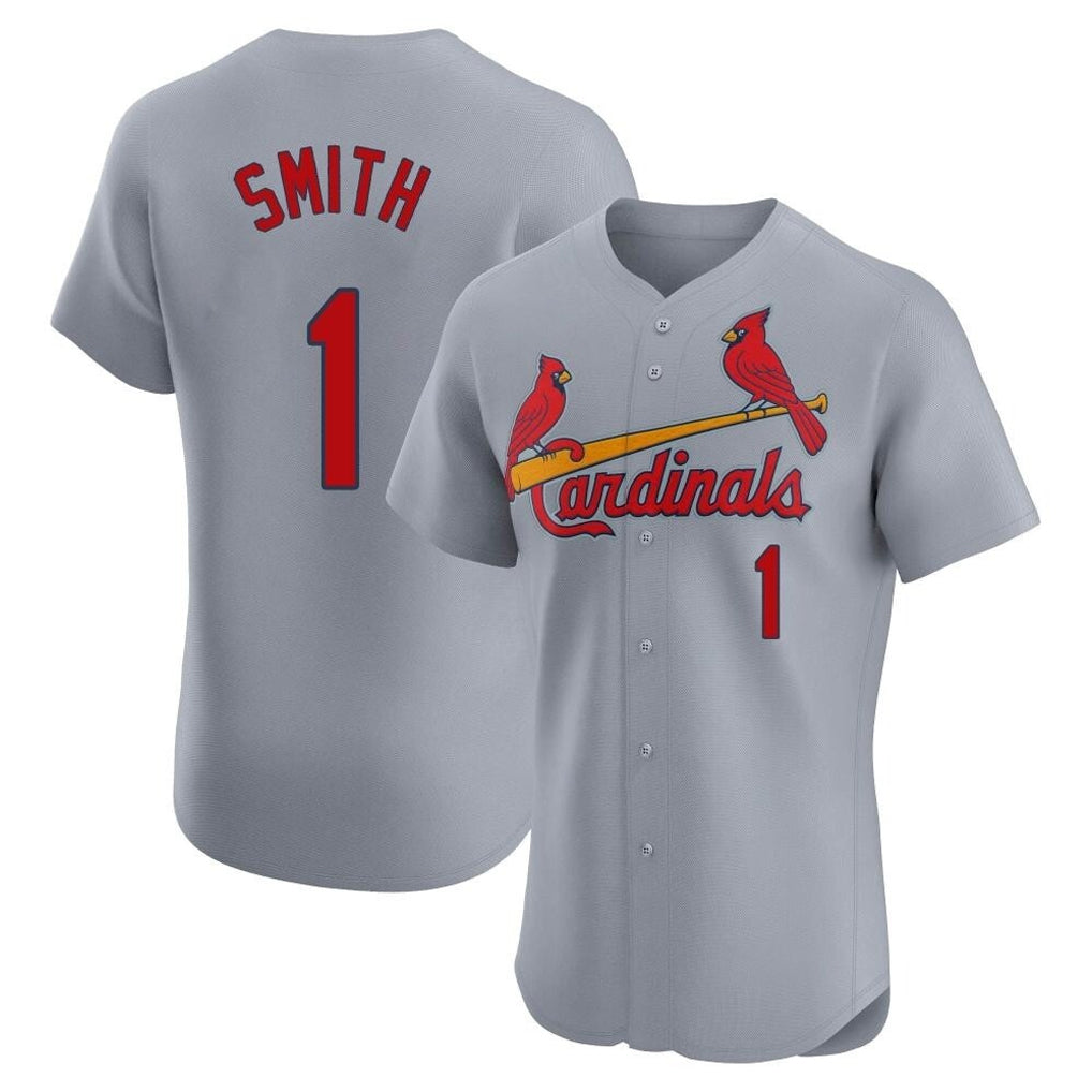 Kooe St. Louis Cardinals #1 Ozzie Smith Player Gray Home Limited Elite Stitched Jerseys