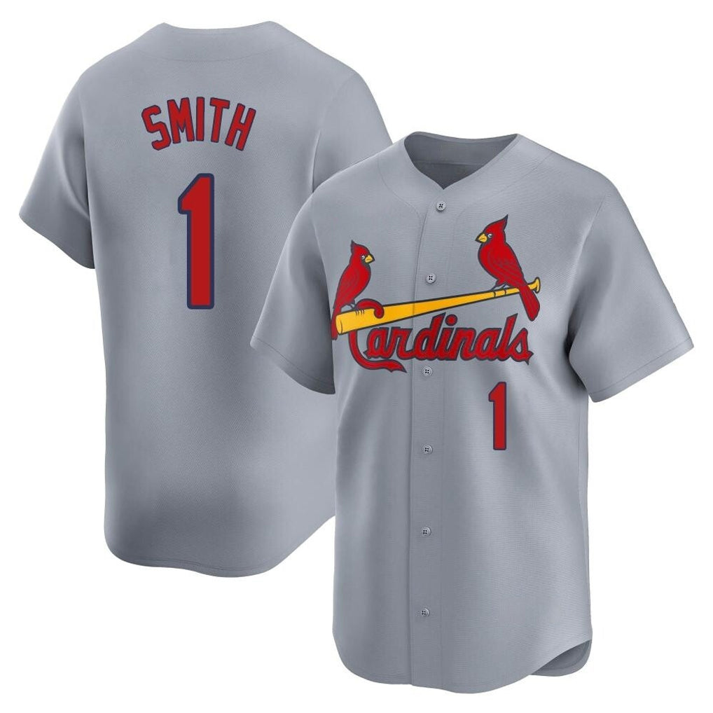 Kooe St. Louis Cardinals #1 Ozzie Smith Player Gray Home Limited Stitched Jerseys