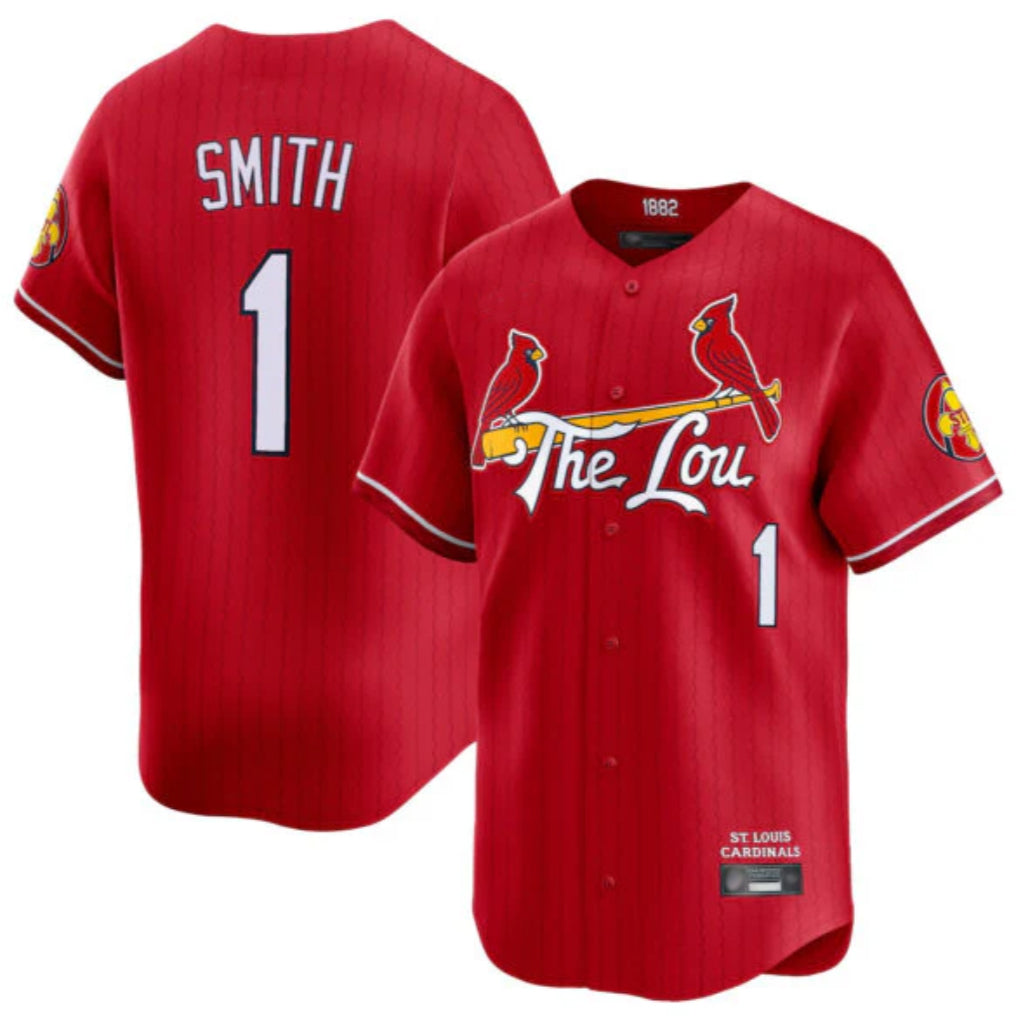 Kooe St. Louis Cardinals #1 Ozzie Smith Player Red City Connect Limited Stitched Jerseys