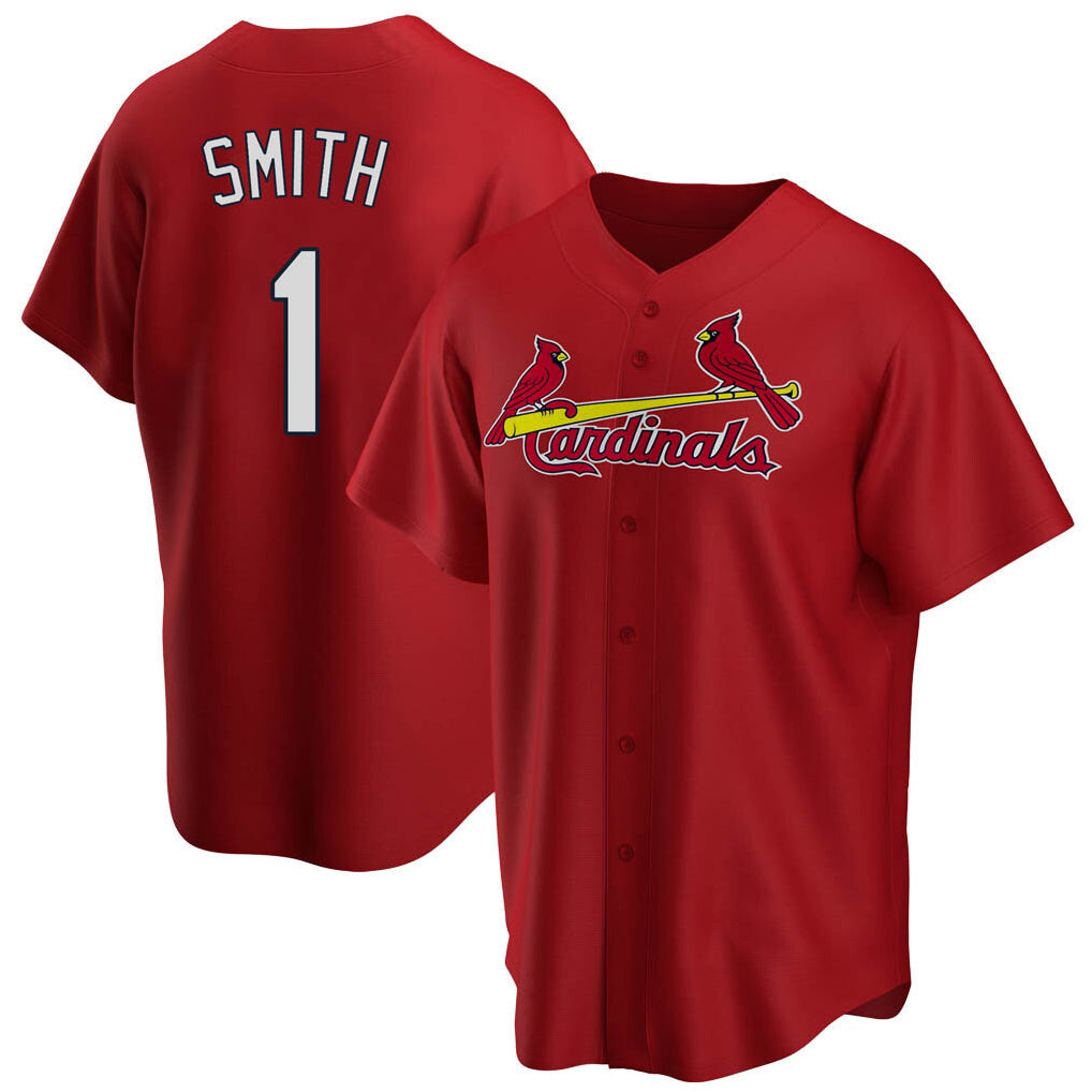 Kooe St. Louis Cardinals #1 Ozzie Smith Player Red Home Game Stitched Jerseys