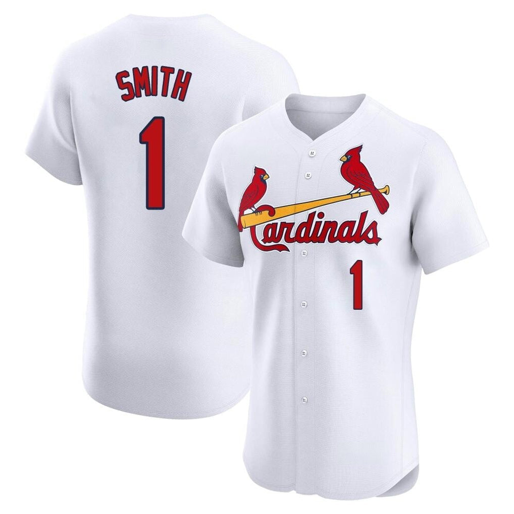 Kooe St. Louis Cardinals #1 Ozzie Smith Player White Home Limited Elite Stitched Jerseys