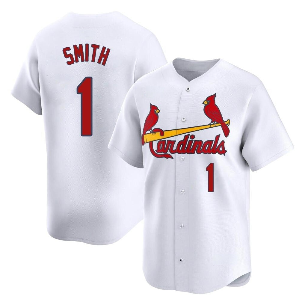 Kooe St. Louis Cardinals #1 Ozzie Smith Player White Home Limited Stitched Jerseys