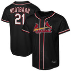 Kooe St. Louis Cardinals #21 Lars Nootbaar Player Black Carbon Fashio Game Stitched Jerseys
