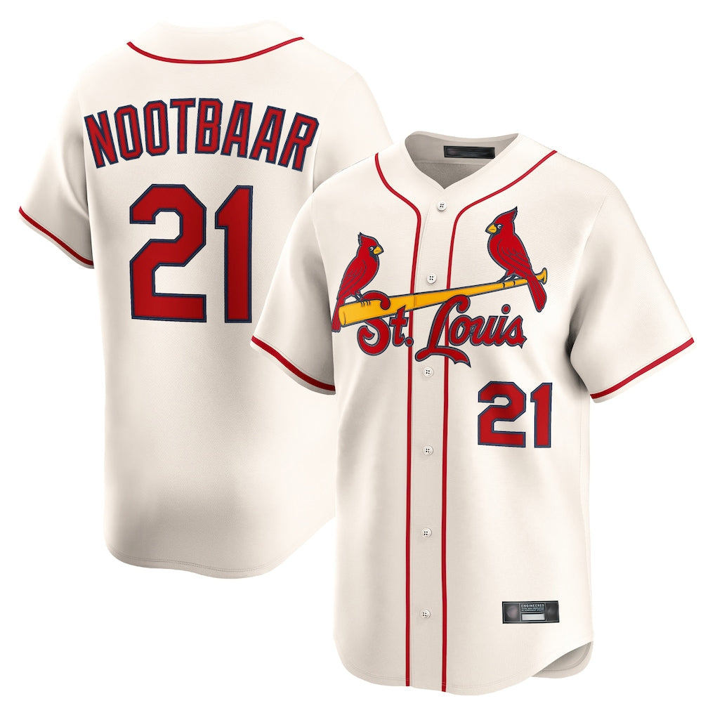 Kooe St. Louis Cardinals #21 Lars Nootbaar Player Cream Home Limited Stitched Jerseys