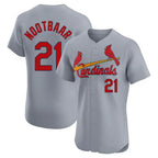 Kooe St. Louis Cardinals #21 Lars Nootbaar Player Gary Home Limited Elite Stitched Jerseys