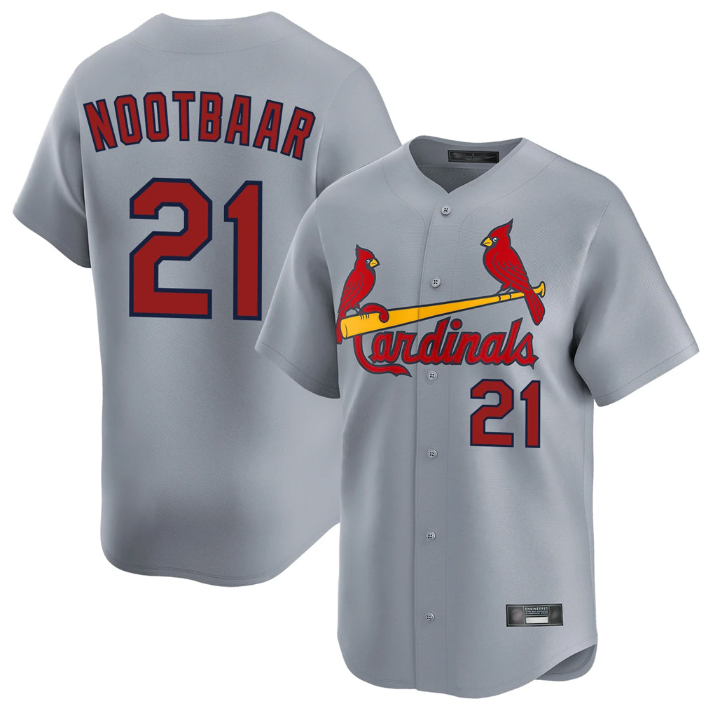 Kooe St. Louis Cardinals #21 Lars Nootbaar Player Gary Home Limited Stitched Jerseys