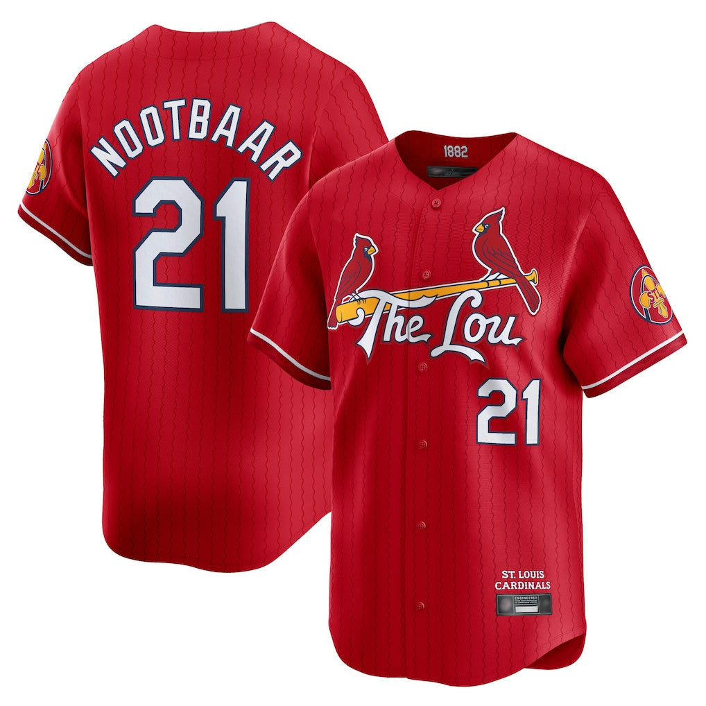 Kooe St. Louis Cardinals #21 Lars Nootbaar Player Red City Connect Limited Stitched Jerseys