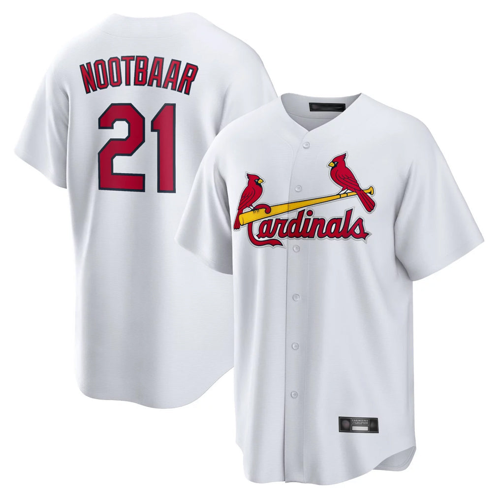 Kooe St. Louis Cardinals #21 Lars Nootbaar Player White Home Game Stitched Jerseys