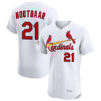 Kooe St. Louis Cardinals #21 Lars Nootbaar Player White Home Limited Elite Stitched Jerseys