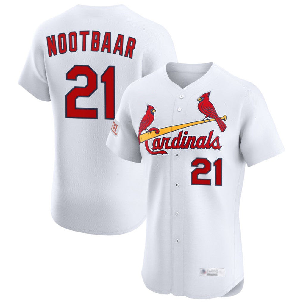 Kooe St. Louis Cardinals #21 Lars Nootbaar Player White Home Limited Elite Stitched Jerseys