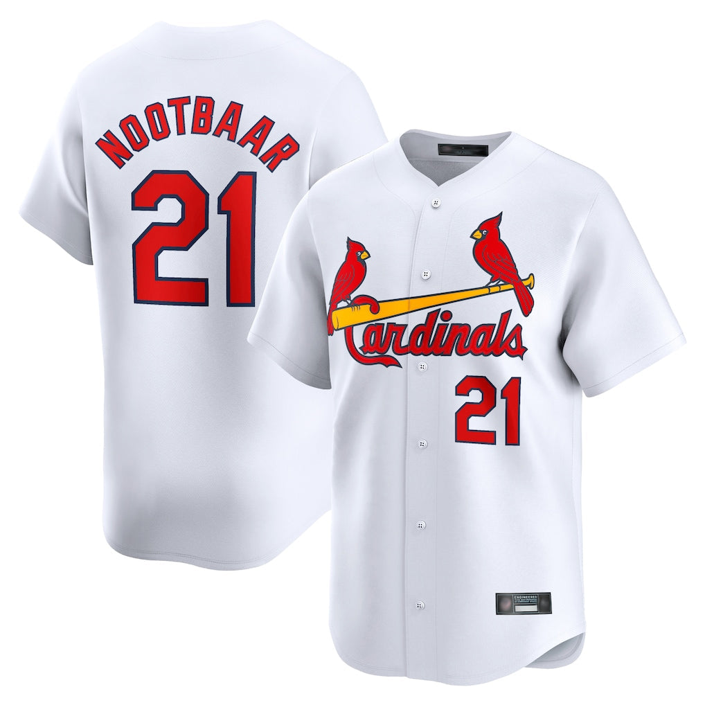 Kooe St. Louis Cardinals #21 Lars Nootbaar Player White Home Limited Stitched Jerseys