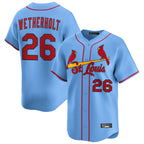Kooe St. Louis Cardinals #26 JJ Wetherholt Player Light Blue Home Limited Stitched Jerseys