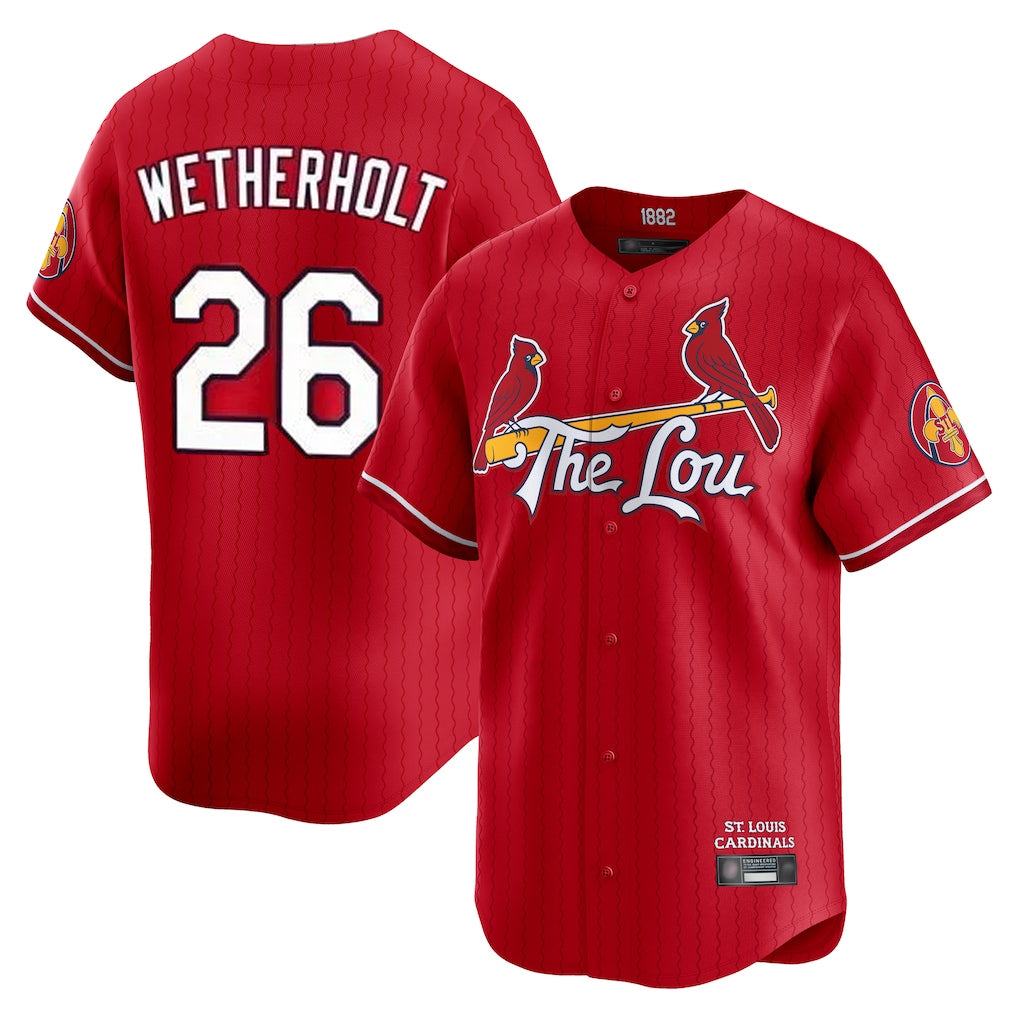 Kooe St. Louis Cardinals #26 JJ Wetherholt Player Red City Connect Limited Stitched Jerseys